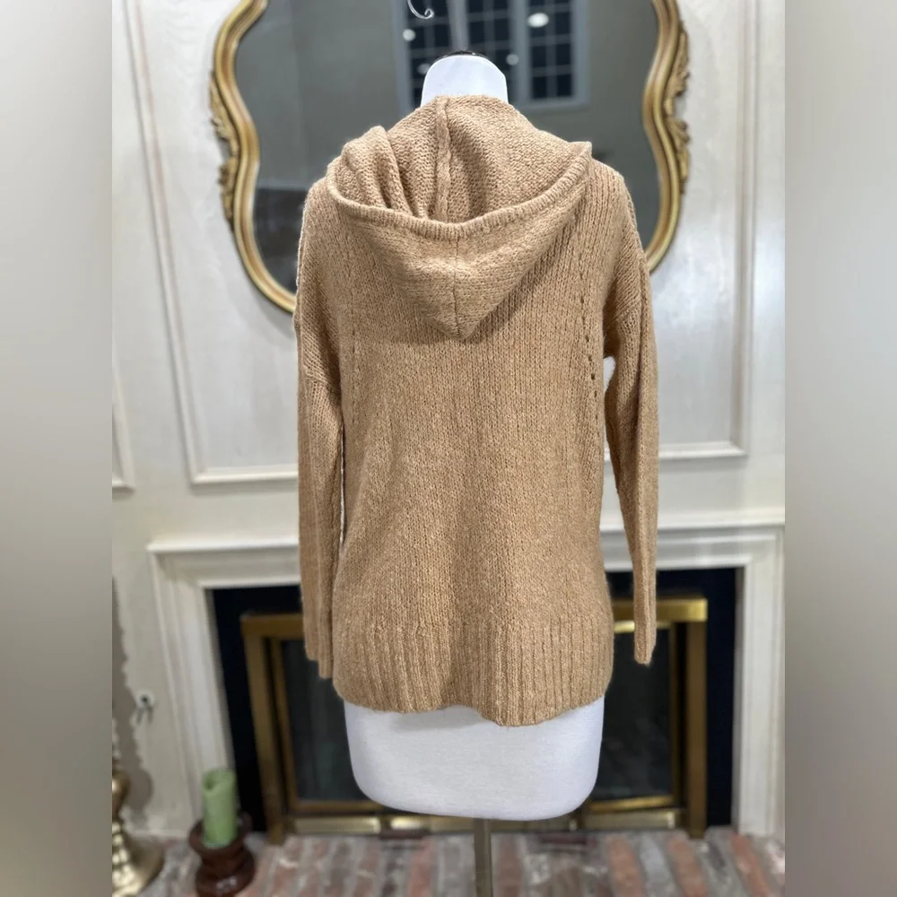 American Eagle Women’s Hooded Sweater Tan XS Soft Wool‎ Blend Jegging Fit